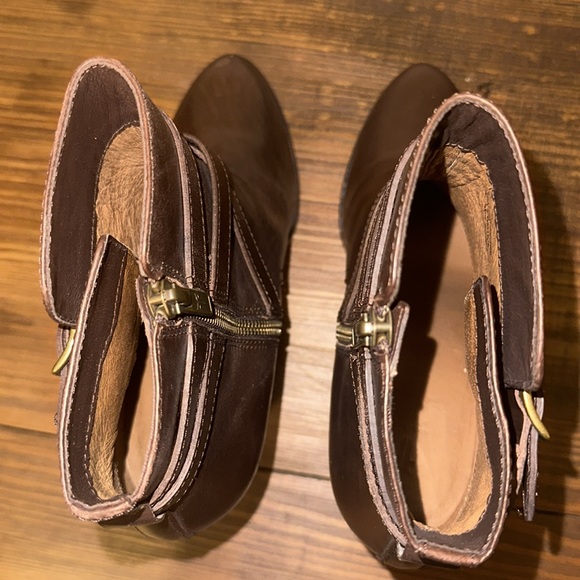 Frye Cece Jodhpur Leather Wedge Brown Bootie - Picture 5 of 14